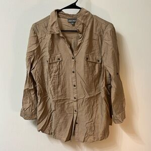 Brown button up